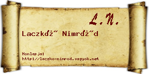 Laczkó Nimród névjegykártya